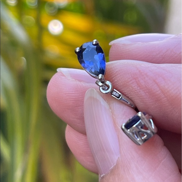 Vintage Jewelry - High quality natural iolite sterling silver drop earrings